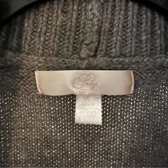 Vintage PRIZE Small Gray Cowl Neck Long Sleeve Y2K Plunging Neckline Sweater - Picture 6 of 14